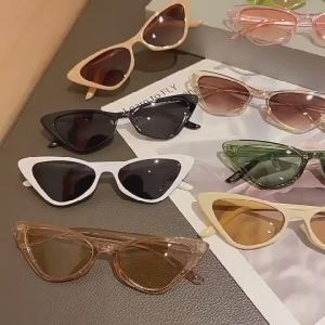 Cute Ladies Personalized Cat Eye Pink Sunglasses Dyed Lens Y2K Glasses Summer Travel Bohemian Style Sunglasses