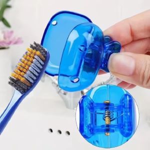 Feelife 5Pcs Travel Toothbrush Head Covers Toothbrush Protector Cap Brush Pod Case Protective Portable Plastic Clip For Household Travel