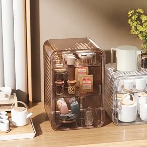 กล่องตู้อะคริลิคมีฝาปิดเก็บของใช้ภายในห้องนอนห้องน้ำห้องครัว สำหรับเก็บเครื่องสำอางคามตู้โชว์ 1071 Familyshop