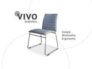 Kursi Makan Dining Chair Kursi Restoran Kursi Hadap  -  Seahorse VIVO Stainless Minimalis Ergonomis