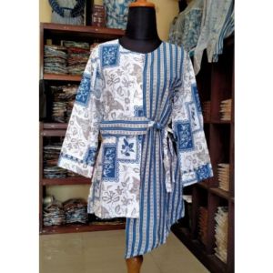 JUMBO Batik wanita MODERN ASJ SA HRB026 Kenongo Kemeja Tosca