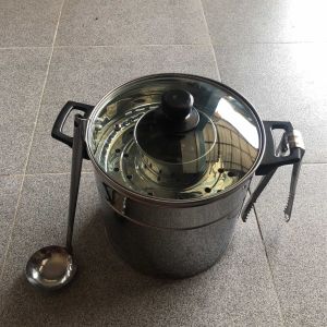 DANDANG BAKSO PEGANGAN ANTI PANAS 20cm STAINLES TUTUP KACA CENTONG CAPIT MURAH COD