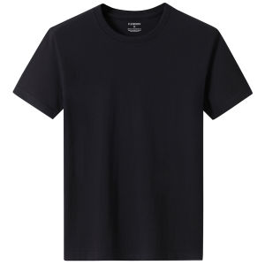 Loose Fit Mens Cotton T-Shirt Short Sleeve Basic Color Summer Top plus Size Black White Half Sleeve under Shirt Casual Wear