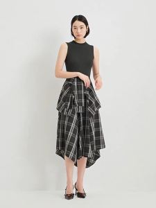 Vero Moda | Detachable Design Plaid Knitted Dress High-Quality