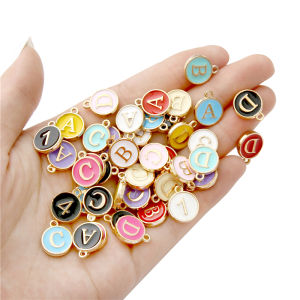 12mm A-Z Letter Number Charms Enamel Charms Alphabet Initial Letter Handmade Pendant For DIY Jewelry Craft Making Necklace Bracelet Earrings Accessories