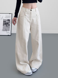 Spring Season High Waist Loose Fit Casual Pants for Pear Shaped Women Large Size Comfortable Wide Leg Trousers Body Concealing