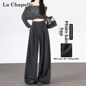 La Chapelle | Quần Tây Đùi Rộng Phong Cách Vintage Màu Đen