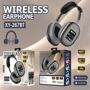 YOUYUEPIN Wireless Over Ear Headphones Bluetooth 5.3 With LED Screen 3.5mm AUX Wired Mode Noise Cancelling Mic Long Battery Life Sports Music Headset Black