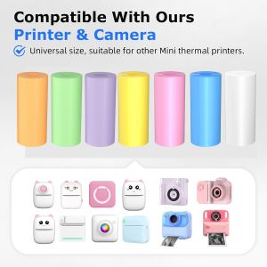 Mini Thermal Printer Photo Paper 57mm x 25mm Compatible with Most Instant Cameras Rolls of Colorful Thermal Paper