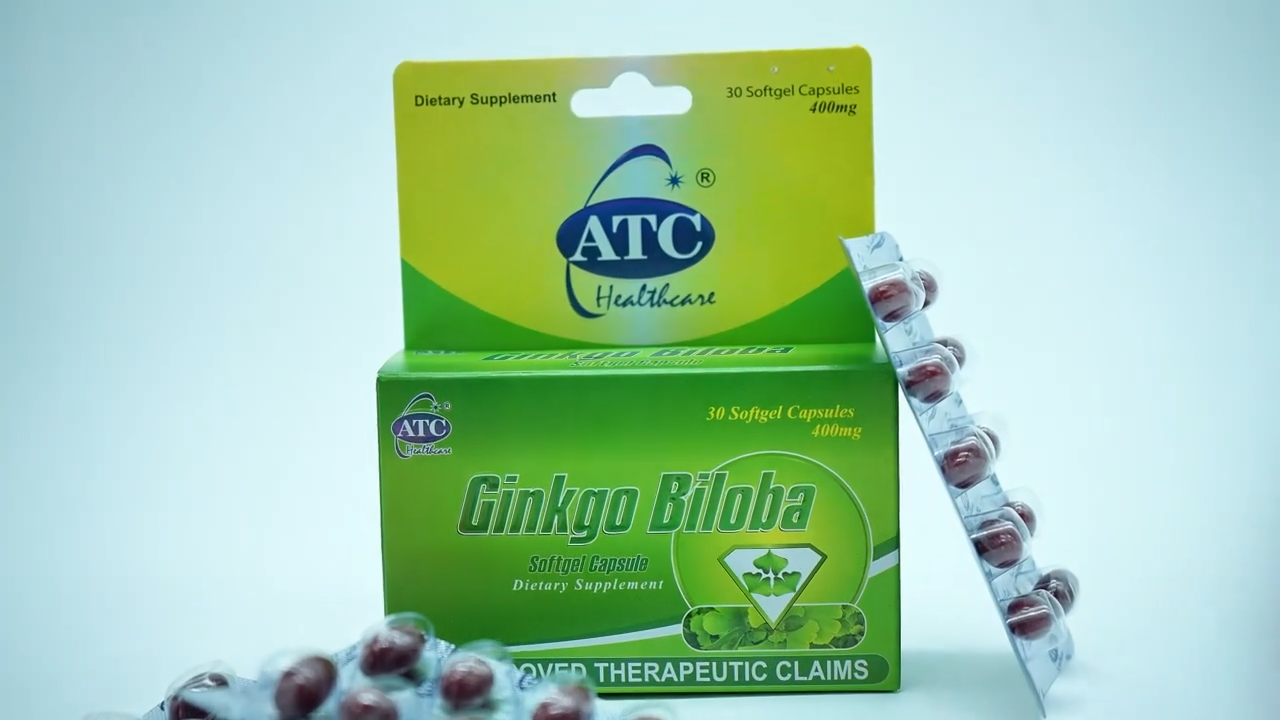 【3PCS SAVE 10%】ATC Ginkgo Biloba 400mg x 30s Softgel Capsules For Adult Healcare Food Supplement For Women Herbal Dietary Supplement For Men  Brain Enhancement Improve Memory Intelligence Blood Health Delay Aging Stress Management  Improved PMS Symptoms