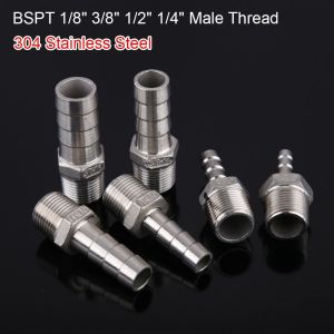 ST78FXHTC 1Pcs 304 Stainless Steel Pipe Joint Male Thread Connector Adapter Pipe Fitting Durable 6mm To 12mm Hose Connector for PU PE Tube