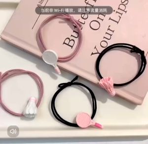 Badminton Couple Friendship Pair Hair ties Accessories Elastic Hair Band band getah rambut Ribbon羽毛球图案绑发圈发绳皮筋情侣款闺蜜款