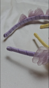 Bando Satin Ribbon Wrap Full Mutiara Fashion Korea Bandana Headband