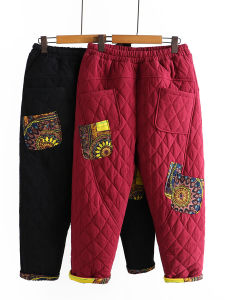 Quần Nữ Cho Người Trung Niên Và Già Quần Dày Lanh Cotton Mùa Đông Cho Người Mẹ Quần Bà Nội Cỡ Lớn Mùa Đông Cho Nữ Quần Cotton Cho Người Già Rộng Rãi