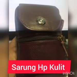 DOMPPET HP KULIT/SARUNG HP PRIA BAHAN KULIT/MODEL TIGA SLOT/SERAT KULIT HALUS/BISA DIPINGGANG