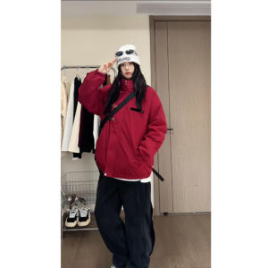 Winter Thickened Cotton Jacket Mens Standard Fit Cleanfit High-End Sensation Rice Milk White Airplane Buckle Fashionable Chinese Style