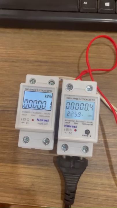 Công tơ điện tử có RESET 1 pha 220V-60A Nakasi - đồng hồ đo công suất tiêu thụ Kwh