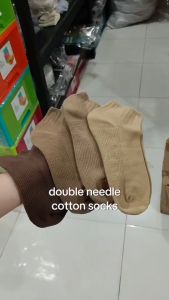 W23003 Kaos kaki wanita korean style pendek atas mata kaki dewasa duoble needle Women ankle socks cotton