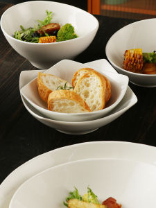 Commercial Ceramic Small Bowl Fruit Salad Yogurt Dessert Bowl High Aesthetic Value Home Use Simple Style Pure Color Pattern