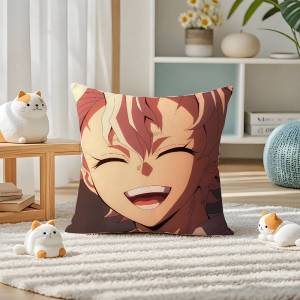 Bandai | Demon Slayer Hashira Collection Anime Plush Pillow Cover Soft Short Plush Cushion Cover For Sofa Bedroom Home Decor Gift