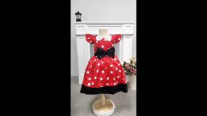 New Polka Dot Bow Sequin Little Fly Sleeve Princess Dress for Girls Christmas and Halloween Cosplay Performance Costume