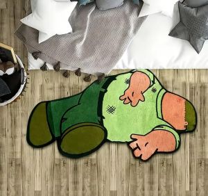 VIKAMA Cartoon Character Carpet Anti Slip Entrance Mat Soft Plush Bedside Rug for Bedroom Living Room Dorm Home Decor