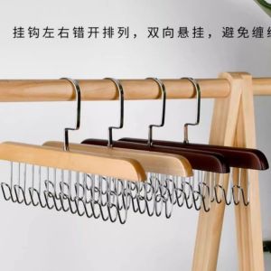 ALWB008 Hanger Kayu Estetik 8 Hook / Gantungan Ikat Pinggang  Tas Topi Multifungsi