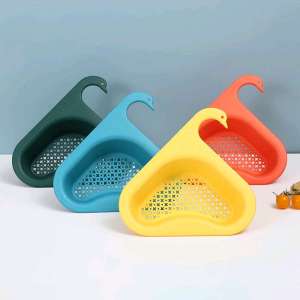 [ MJS ] Saringan Sudut Wastafel Segitiga Motif Angsa / Pembuangan Sisa Makanan