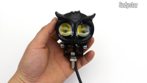 【Free Switch】2PCS LED headlights mini owl driving light motorcycle led high low beam dual color 6000k white yellow super bright