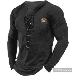 Allstar - Kaos Lengan Panjang V Neck Tali Allstar Distro