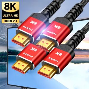 2-Pack 8K HDMI 2.1 Cables 48Gbps High Speed Braided Cord-4K 120Hz 8K 60Hz  Compatible With Roku TV/PS5/PS4/HDTV/RTX 3080 3090