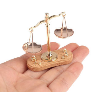 WHPHous | Mini Vintage Balance Craft Scales Model Miniature Home Living Room Decoration Antique Justice Scale Exquisite Kids Gift Ornament