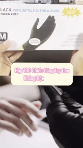Hộp 100 Cái-Găng Tay y Tế Không Bột Màu Đen | Màu Xanh Trắng| Hồng| Tím| Trong Suốt