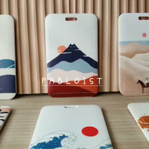 PABLOIST Minimalist Abstract Japanese meow cat lanyard cardholder office school transport