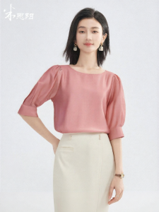 Misoshine | Fashionable Commuter Tencel Short Shirt 3/4 Sleeve