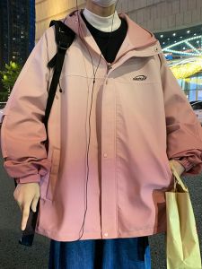 Outwear Mens Spring Autumn and Winter New Trendy Jacket Ruffle Handsome Casual Raccoon Fancy Shell Jacket Trendy Trench Coat