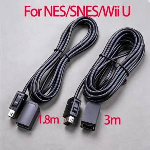 1PCS 1.8M 3M Extension Cable Game Extender Cord For SNES Classic Mini Controller For NES Wii Controller Black