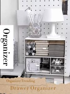 Desk Organiser Stationery Organizer Stackable Desktop organiser drawer In white color