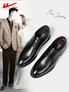 Giày Da Nam Cưới Giày Công Sở Màu Đen Thường Ngày Giày Cao Gót Mũi Nhọn Tăng Chiều Cao Giày Da Nam Thời Trang Mùa Xuân 2025