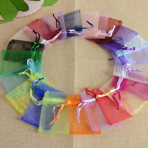50pcs/lot 24 Colors Organza Bag For Jewelry Drawstring Pouches For Wedding Christmas Candy Gift Bags Jewelry Packing