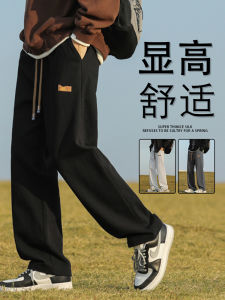 American Style Straight Leg Casual Pants Men Spring Autumn New Loose Sports Trend Boys Wide Leg Sweatpants