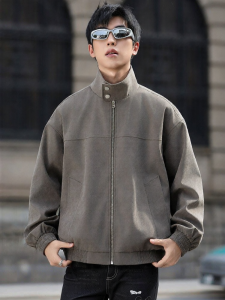Warrior | Stylish Pilot Casual Loose Jacket Buttoned Stand Collar Short Style