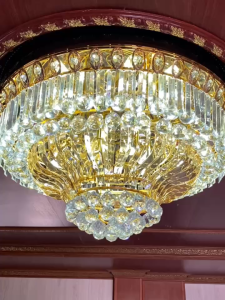 Đèn Mâm Pha Lê Ốp Trần Kích Thước D80cm Sang Trọng Hiện Đại  Đổi Màu 3 Chế Độ Sáng Đẹp Mắt - Bảo Hành 5 Năm