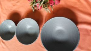 Tô nhựa melamine nhám xám đựng cơm bún phở tô xoắn miện loe - Tox16/17/18 cm