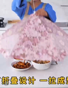 ZH443 Umbrella Shape Folding Table Food Dust-proof Cover Dining Foldable Meal Foods Cover