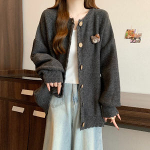 Elegant All-Matching Youthful Knit Cardigan Outerwear Winter
