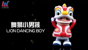 Cartoon Lion Dance Little Boy Electric Swing Dancing Robot Creative Chinese Style Doll Toys With Light Music Kids Toddler Toys(2768)