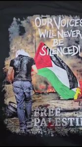 Sigai Store KAOS DISTRO PRIA FREE PALESTINA WILL NEVER BE SILENCE / OUTFIT COWO KEREN / KAOS PRIA TERBARU / KAOS DISTRO OVERSIZE