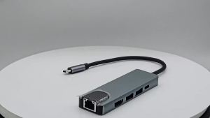 kebidumei | KEBIDUMEI 5 Trong 1 USB C Hub HDMI Tương Thích Docking Station Với RJ45 100M USB 3.0 Tốc Độ Cao Cho PC Laptop Bộ Chia Type-C