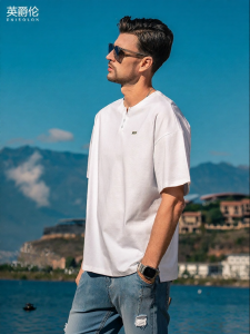 Enjeolon | Sun Protection & Antibacterial Quick-Dry Mens Casual V-Neck Short Sleeve T-Shirt